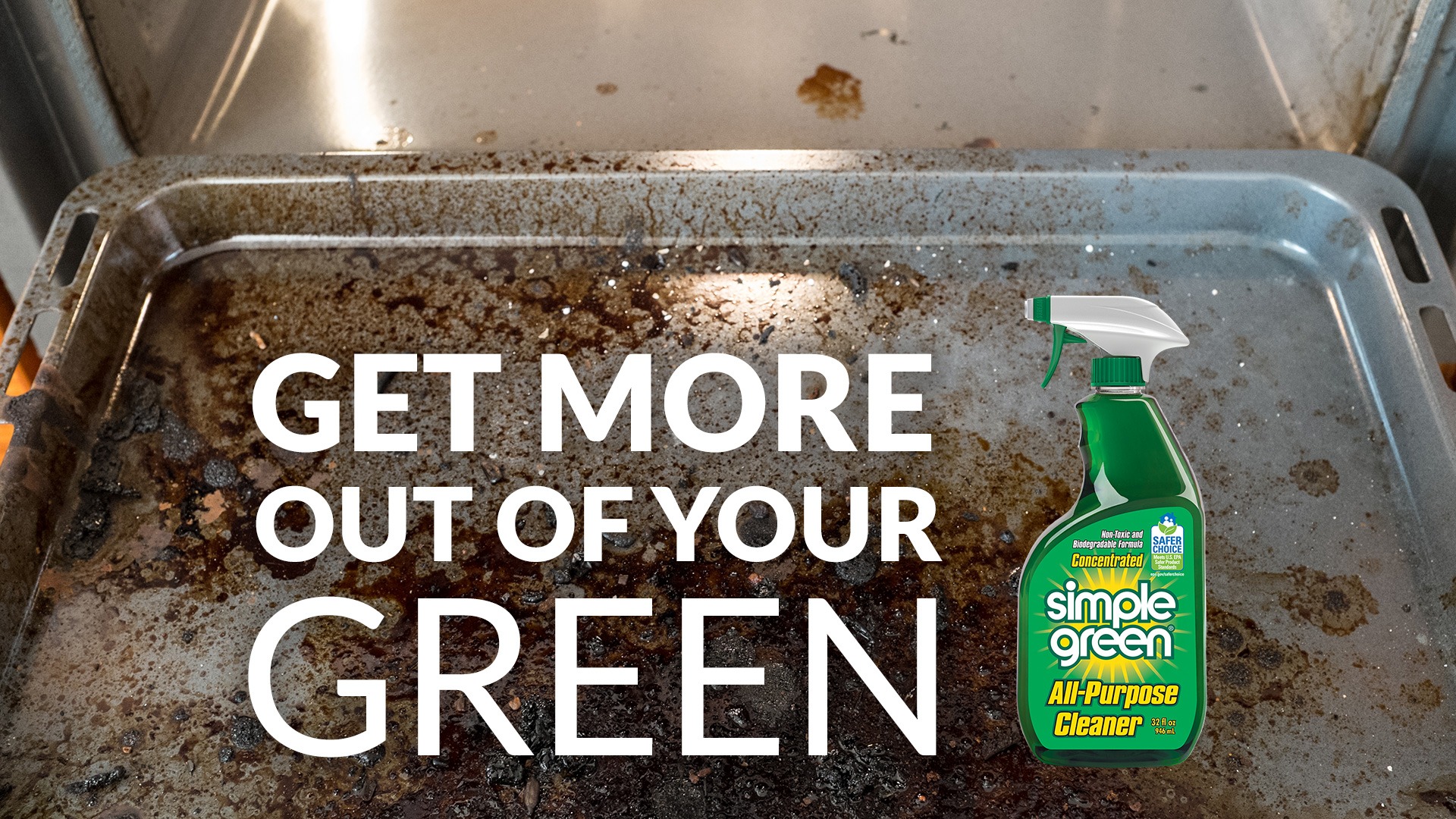 Easily cut through grease, grim, and oily buildup